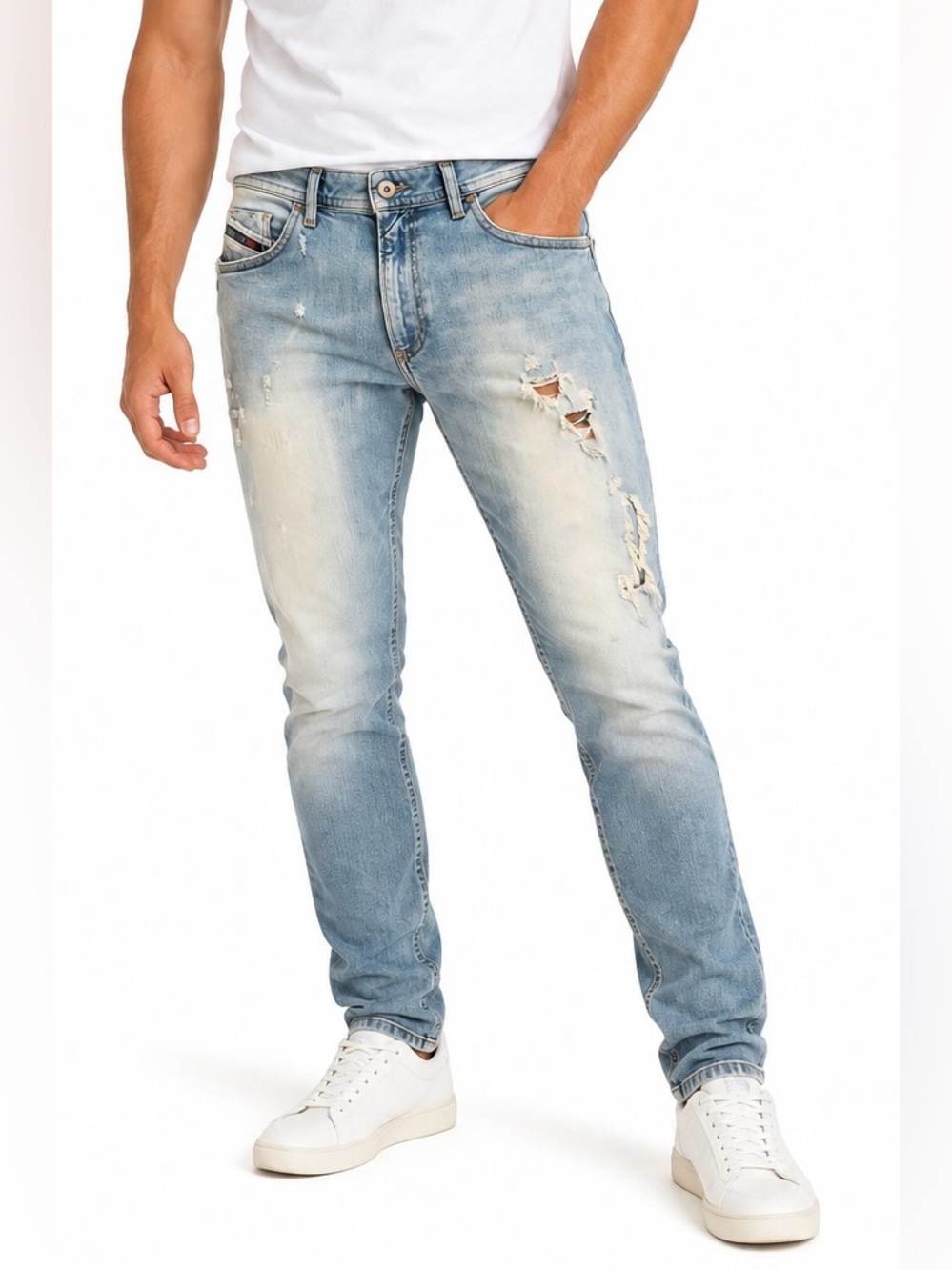 Diesel Thommer Slim Skinny Distressed Jeans Made Italy Men 34